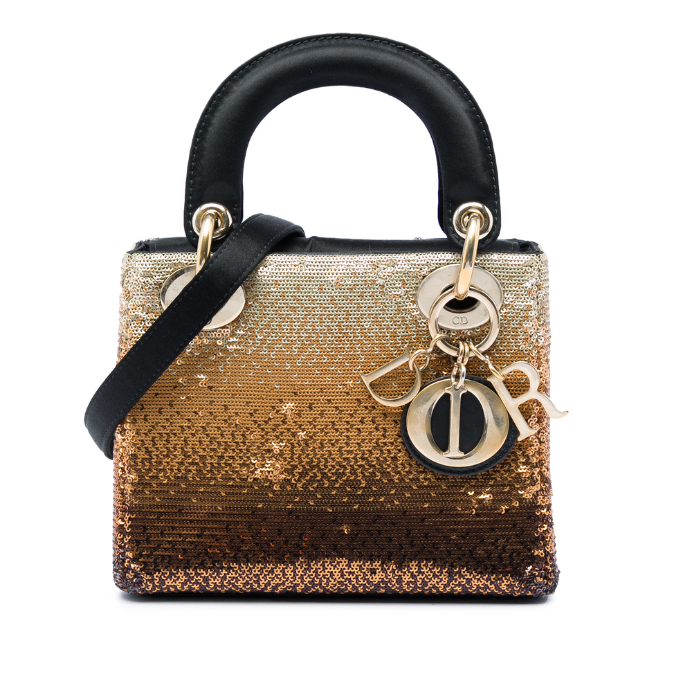 Pre-Loved Dior Mini Satin Sequin Gradient Lady Dior